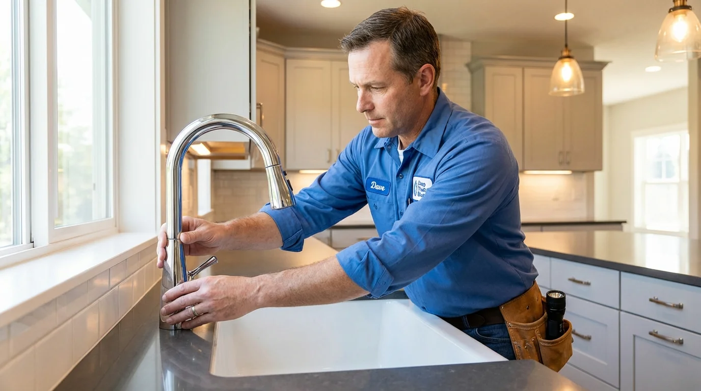 Kitchen faucet installation by Johns Plumbing LLC in Southport